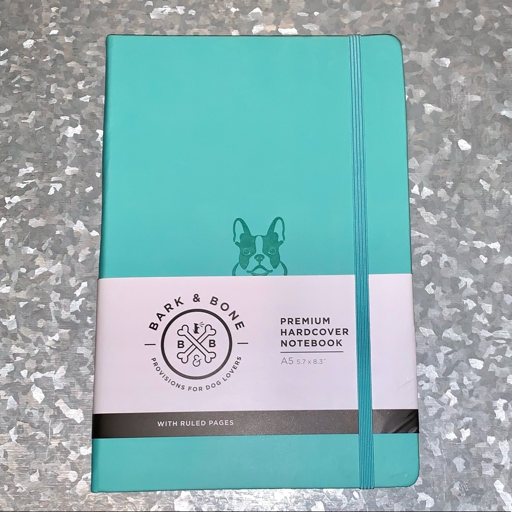 French Bull Dog 🐶 Hardcover Notebook 160 Pages, Teal